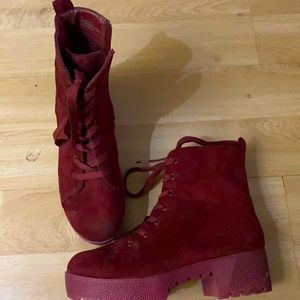 Burgundy boots